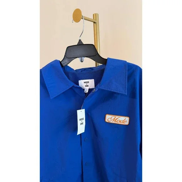 Mode of One Men’s Nylon Ripstop Coaches Jacket Blue S NWT - Picture 9 of 9
